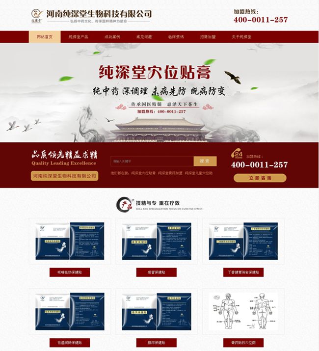 河南純深堂貼膏網(wǎng)站上線